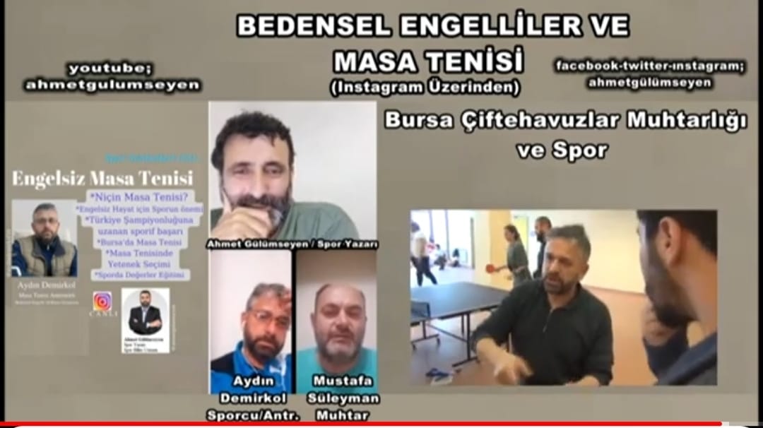 MASA TENİSİ -Spor Sohbetleri(55) Yayın Konuğumuz Bedensel Eng. Masa Tenisi Şampiyonu Aydın Demirkol